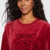 W2BQ21KBBN0-G5B7 Guess Logo Velour Crew Φούτερ