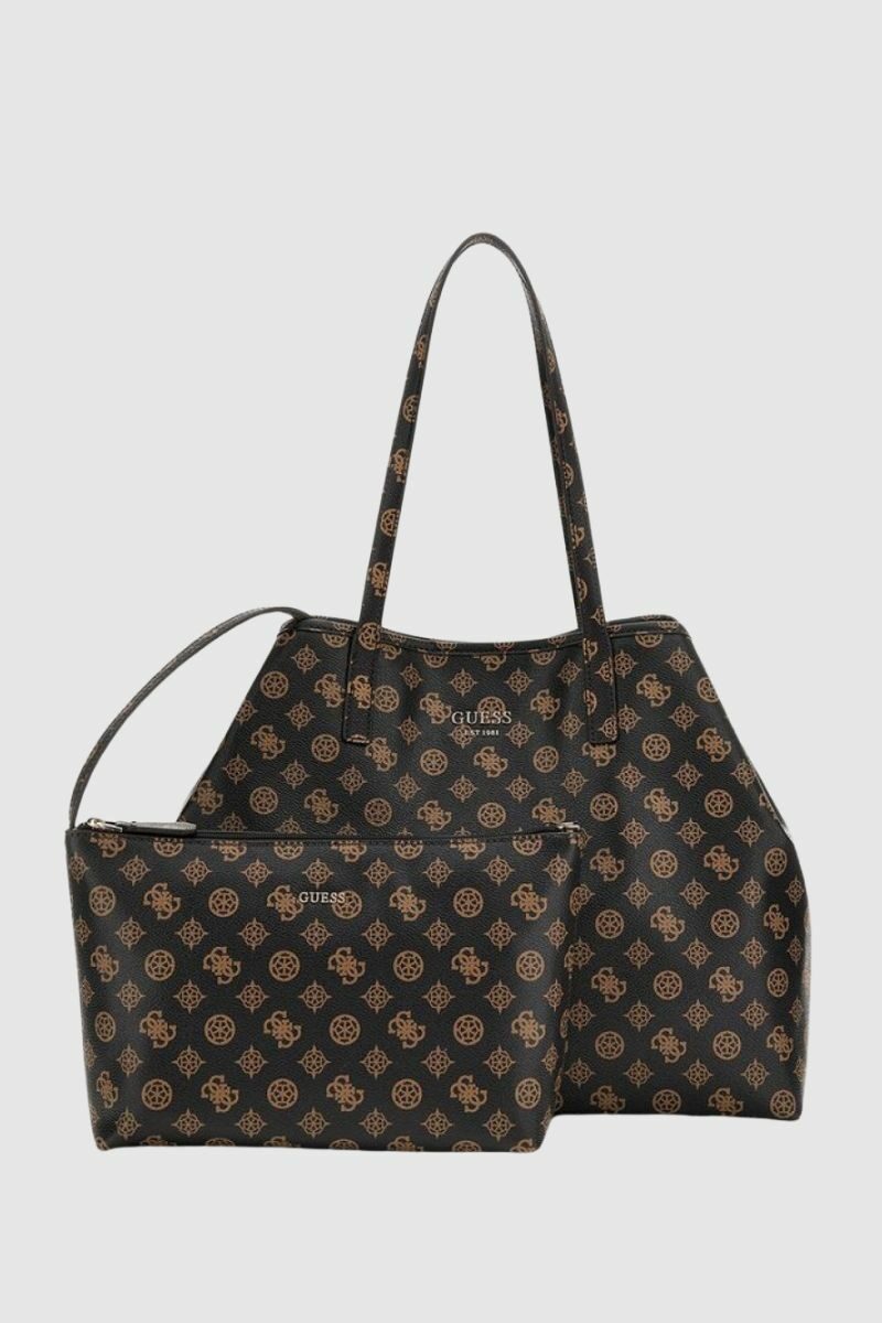 HWPQ9318290-BRO Guess Vikky Large Tote Bag