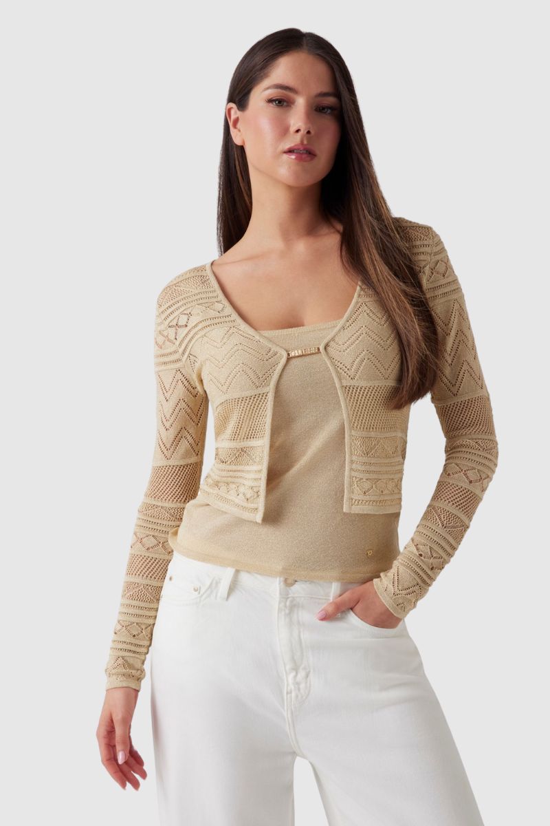 W5GR15Z3E22-GLDL Guess Knit Cardigan
