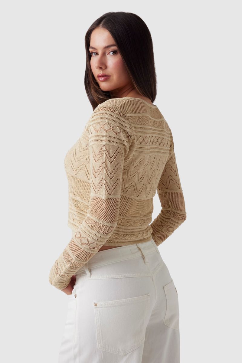 W5GR15Z3E22-GLDL Guess Knit Cardigan