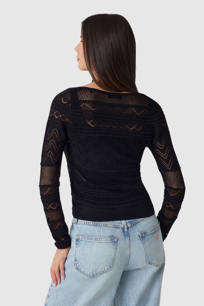 W5GR15Z3E22-JBLK Guess Knit Cardigan