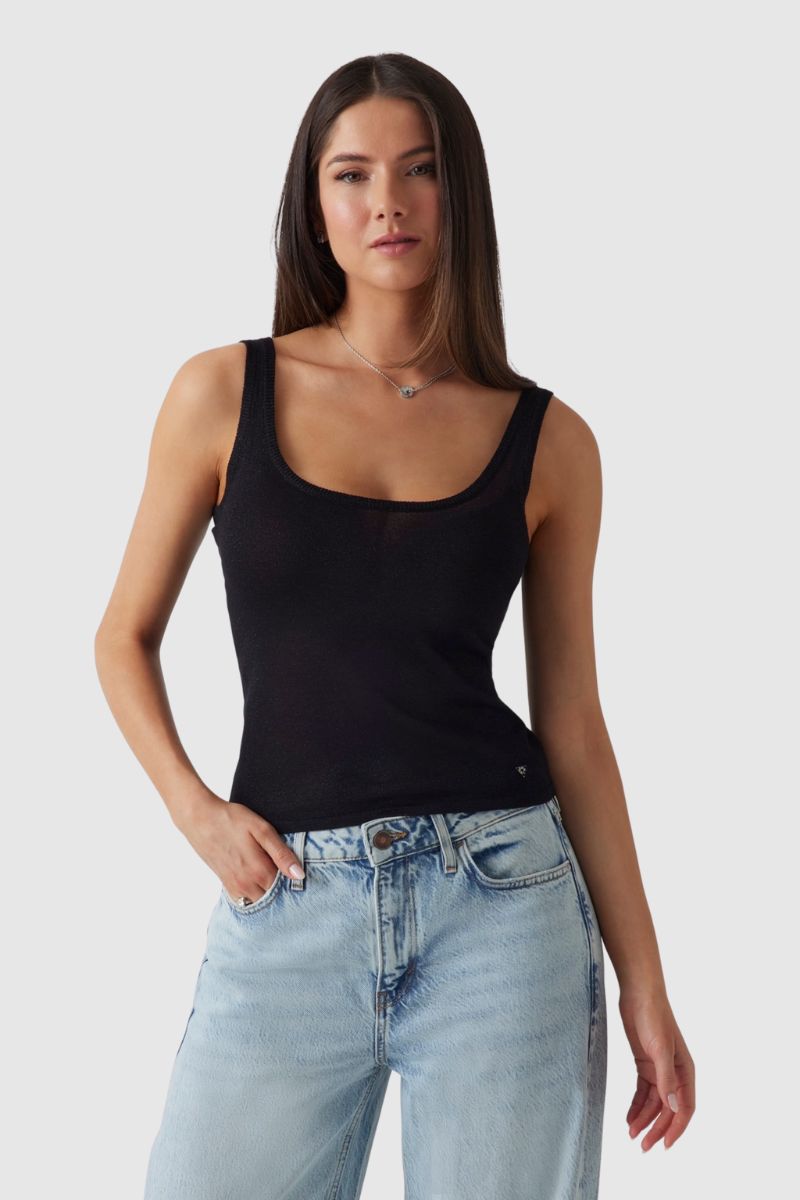 W5GR16Z3E22-JBLK Guess Knit Tank Top