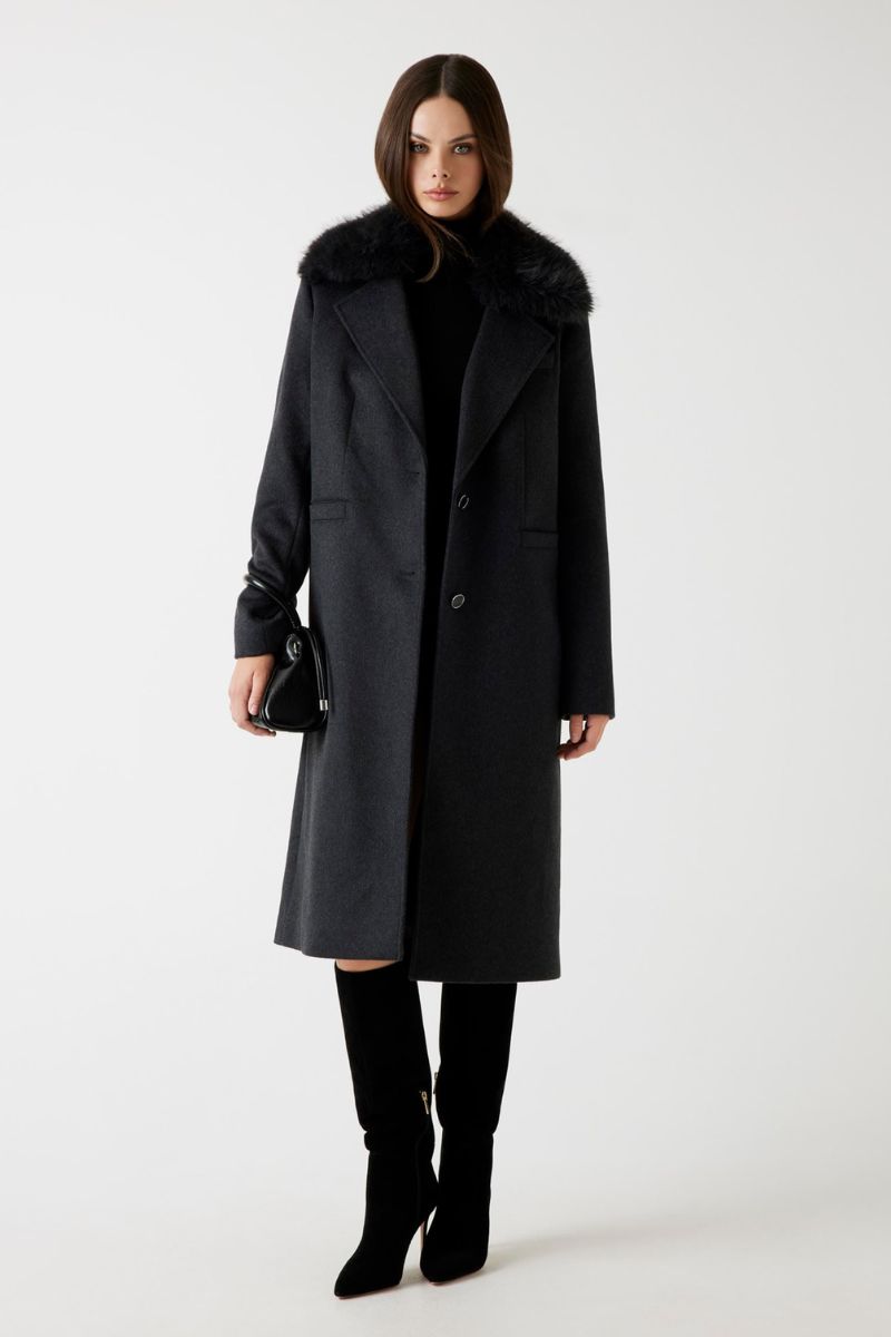 Guess Karole Fur Collar Coat